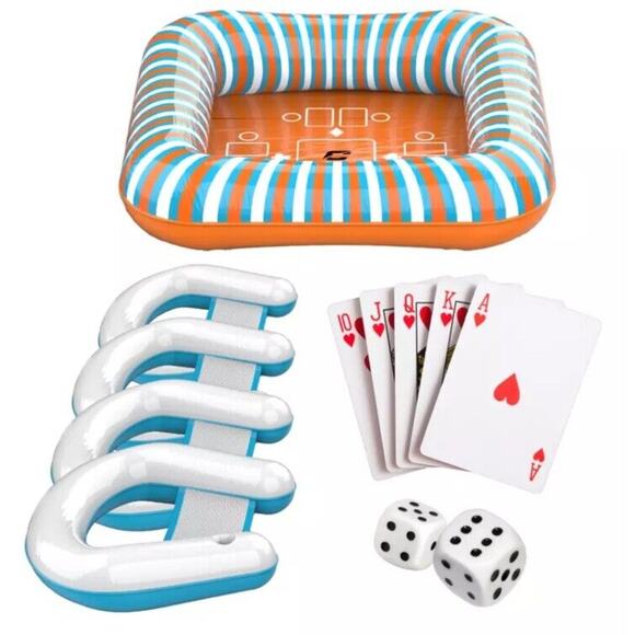 New Cipton Floating Inflatable Card‎ Table Set with Seats 41X41X4" - Picture 2 of 5